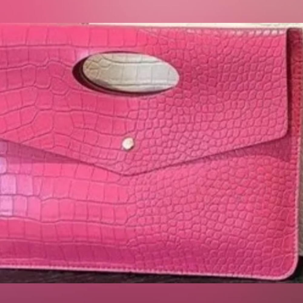 Solid Color Crocodile Pattern Hand Bag - image 2
